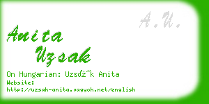 anita uzsak business card